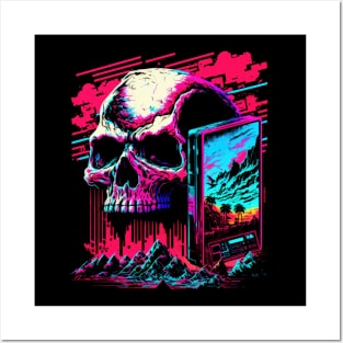 Synthwave Skull Posters and Art